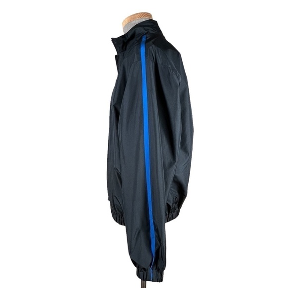 Champions Tour Men’s 1/4 Zip Black Windbreaker With Blue Stripes Medium EUC - Picture 7 of 10